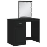 vidaXL Masă de toaletă cu LED-uri, negru, 90x42x132,5 cm vidaXL Masă de toaletă cu LED-uri, negru, 90x42x132,5 cm