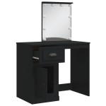 vidaXL Masă de toaletă cu LED-uri, negru, 90x42x132,5 cm vidaXL Masă de toaletă cu LED-uri, negru, 90x42x132,5 cm