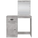 vidaXL Masă de toaletă cu LED-uri, gri beton, 90x42x132,5 cm