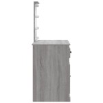 vidaXL Masă de toaletă cu LED-uri, gri sonoma, 90x42x132,5 cm