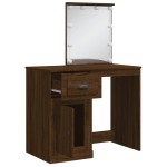vidaXL Masă de toaletă cu lumini LED, stejar maro, 90x42x132,5 cm vidaXL Masă de toaletă cu lumini LED, stejar maro, 90x42x132,5 cm