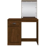 vidaXL Masă de toaletă cu lumini LED, stejar maro, 90x42x132,5 cm vidaXL Masă de toaletă cu lumini LED, stejar maro, 90x42x132,5 cm