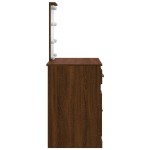 vidaXL Masă de toaletă cu lumini LED, stejar maro, 90x42x132,5 cm vidaXL Masă de toaletă cu lumini LED, stejar maro, 90x42x132,5 cm