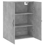 vidaXL Dulap pe perete, gri beton, 69,5x34x90 cm, lemn prelucrat