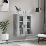 vidaXL Dulap pe perete, gri beton, 69,5x34x90 cm, lemn prelucrat