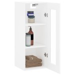 vidaXL Dulap montat pe perete, alb, 34,5x34x90 cm