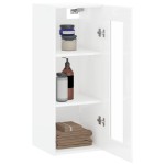 vidaXL Dulap montat pe perete, alb extralucios, 34,5x34x90 cm vidaXL Dulap montat pe perete, alb extralucios, 34,5x34x90 cm