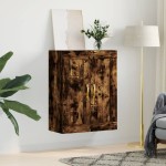 vidaXL Dulap pe perete, stejar afumat, 69,5x34x90 cm, lemn prelucrat