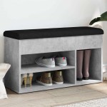 vidaXL Bancă de pantofi, gri beton, 82x32x45,5 cm, lemn prelucrat vidaXL Bancă de pantofi, gri beton, 82x32x45,5 cm, lemn prelucrat
