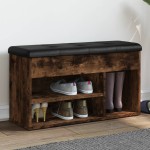 vidaXL Bancă de pantofi, stejar fumuriu, 82x32x45,5 cm, lemn prelucrat vidaXL Bancă de pantofi, stejar fumuriu, 82x32x45,5 cm, lemn prelucrat