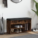 vidaXL Bancă de pantofi, stejar fumuriu, 82x32x45,5 cm, lemn prelucrat vidaXL Bancă de pantofi, stejar fumuriu, 82x32x45,5 cm, lemn prelucrat