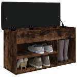vidaXL Bancă de pantofi, stejar fumuriu, 82x32x45,5 cm, lemn prelucrat vidaXL Bancă de pantofi, stejar fumuriu, 82x32x45,5 cm, lemn prelucrat