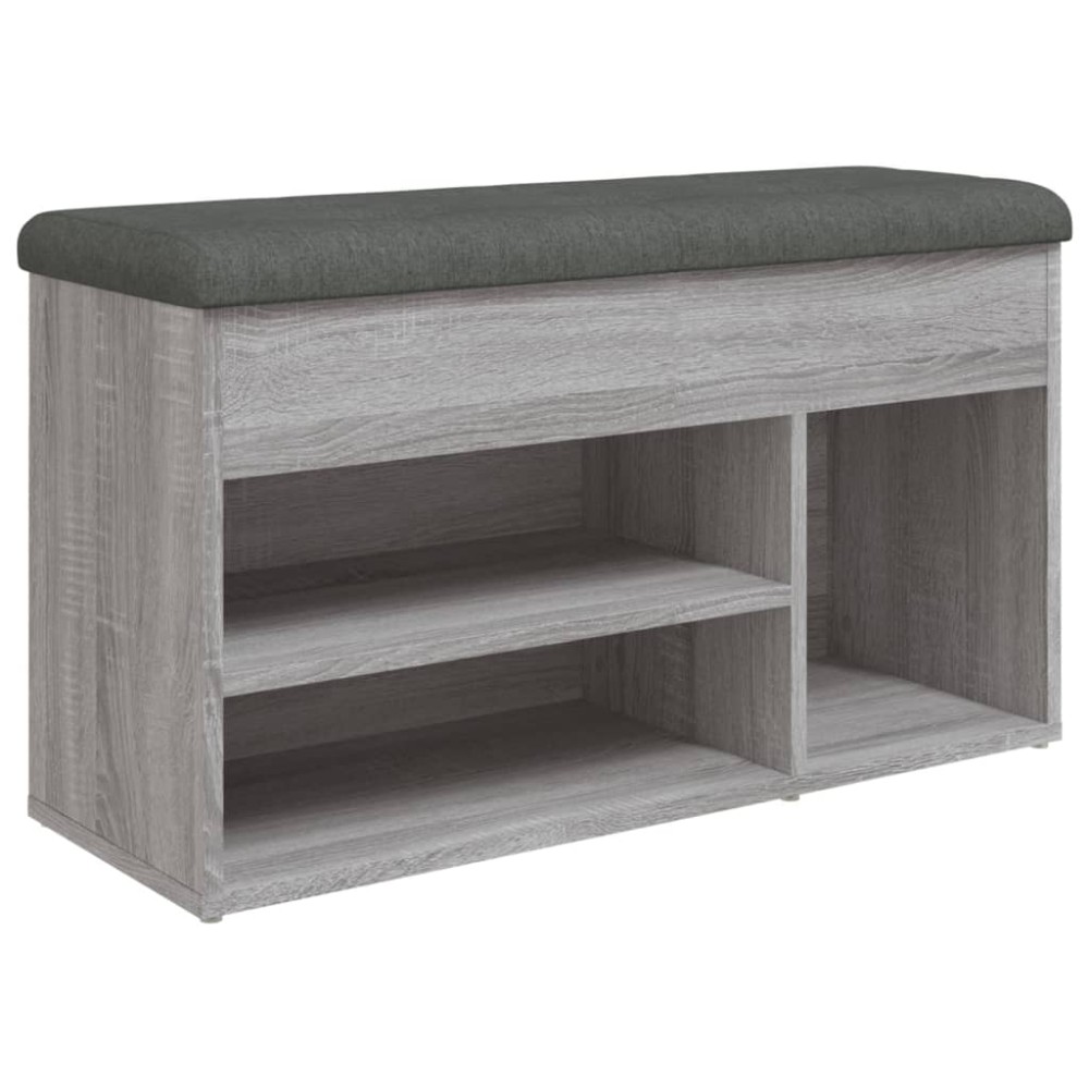 vidaXL Bancă de pantofi, gri sonoma, 82x32x45,5 cm, lemn prelucrat