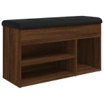 vidaXL Bancă de pantofi, stejar maro, 82x32x45,5 cm, lemn prelucrat vidaXL Bancă de pantofi, stejar maro, 82x32x45,5 cm, lemn prelucrat