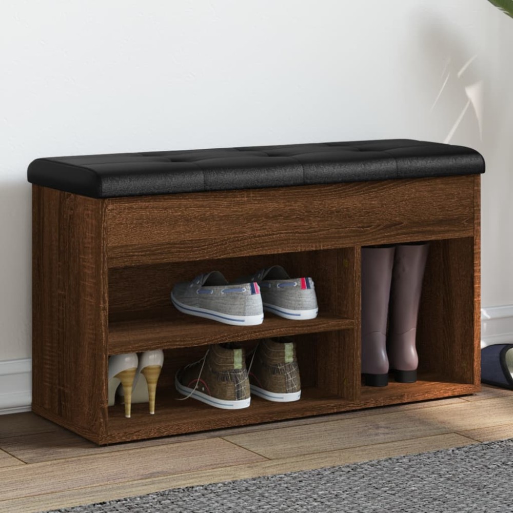 vidaXL Bancă de pantofi, stejar maro, 82x32x45,5 cm, lemn prelucrat