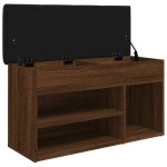 vidaXL Bancă de pantofi, stejar maro, 82x32x45,5 cm, lemn prelucrat vidaXL Bancă de pantofi, stejar maro, 82x32x45,5 cm, lemn prelucrat