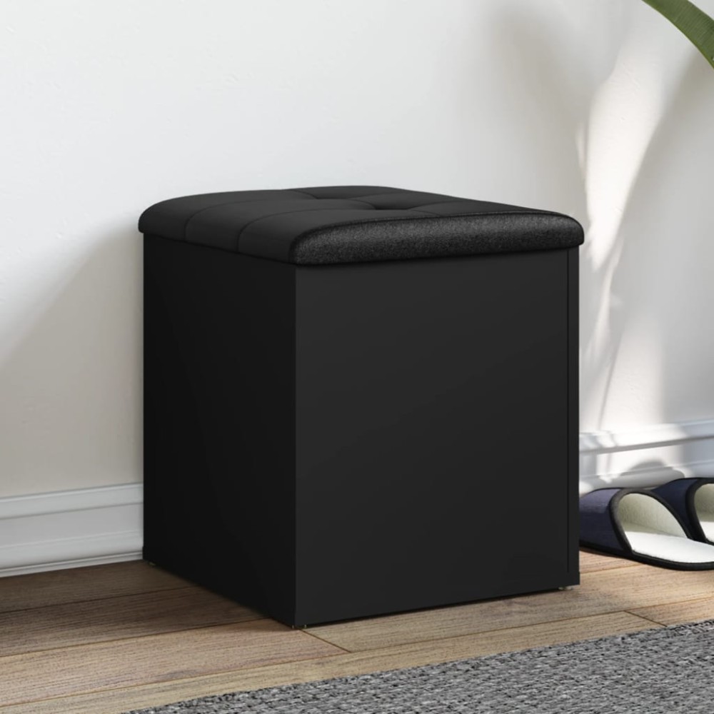 vidaXL Bancă de pantofi, negru, 42x42x45 cm, lemn prelucrat