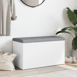 vidaXL Bancă de depozitare, alb , 82x42x45 cm, lemn prelucrat vidaXL Bancă de depozitare, alb , 82x42x45 cm, lemn prelucrat
