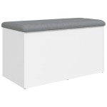 vidaXL Bancă de depozitare, alb , 82x42x45 cm, lemn prelucrat vidaXL Bancă de depozitare, alb , 82x42x45 cm, lemn prelucrat