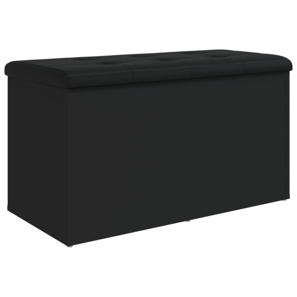 vidaXL Bancă de depozitare, negru, 82x42x45 cm, lemn prelucrat