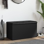 vidaXL Bancă de depozitare, negru, 82x42x45 cm, lemn prelucrat vidaXL Bancă de depozitare, negru, 82x42x45 cm, lemn prelucrat
