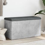 vidaXL Bancă de depozitare, gri beton, 82x42x45 cm, lemn prelucrat vidaXL Bancă de depozitare, gri beton, 82x42x45 cm, lemn prelucrat