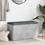 vidaXL Bancă de depozitare, gri beton, 82x42x45 cm, lemn prelucrat vidaXL Bancă de depozitare, gri beton, 82x42x45 cm, lemn prelucrat