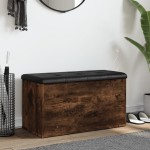 vidaXL Bancă de depozitare, stejar fumuriu, 82x42x45 cm lemn prelucrat vidaXL Bancă de depozitare, stejar fumuriu, 82x42x45 cm lemn prelucrat