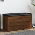 vidaXL Bancă de depozitare, stejar maro, 82x42x45 cm, lemn prelucrat vidaXL Bancă de depozitare, stejar maro, 82x42x45 cm, lemn prelucrat
