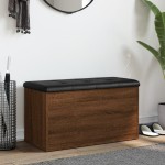 vidaXL Bancă de depozitare, stejar maro, 82x42x45 cm, lemn prelucrat vidaXL Bancă de depozitare, stejar maro, 82x42x45 cm, lemn prelucrat