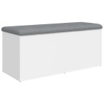 vidaXL Bancă de depozitare, alb , 102x42x45 cm, lemn prelucrat vidaXL Bancă de depozitare, alb , 102x42x45 cm, lemn prelucrat