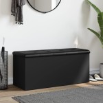 vidaXL Bancă de depozitare, negru, 102x42x45 cm, lemn prelucrat