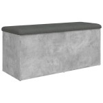 vidaXL Bancă de depozitare, gri beton, 102x42x45 cm, lemn prelucrat vidaXL Bancă de depozitare, gri beton, 102x42x45 cm, lemn prelucrat