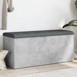 vidaXL Bancă de depozitare, gri beton, 102x42x45 cm, lemn prelucrat vidaXL Bancă de depozitare, gri beton, 102x42x45 cm, lemn prelucrat