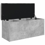 vidaXL Bancă de depozitare, gri beton, 102x42x45 cm, lemn prelucrat vidaXL Bancă de depozitare, gri beton, 102x42x45 cm, lemn prelucrat