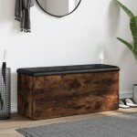 vidaXL Bancă de depozitare, stejar fumuriu, 102x42x45cm lemn prelucrat vidaXL Bancă de depozitare, stejar fumuriu, 102x42x45cm lemn prelucrat