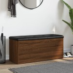 vidaXL Bancă de depozitare, stejar maro, 102x42x45 cm, lemn prelucrat vidaXL Bancă de depozitare, stejar maro, 102x42x45 cm, lemn prelucrat