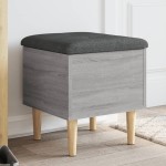 vidaXL Bancă de depozitare, gri sonoma, 42x42x46 cm, lemn prelucrat vidaXL Bancă de depozitare, gri sonoma, 42x42x46 cm, lemn prelucrat