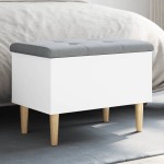vidaXL Bancă de depozitare, alb, 62x42x46 cm, lemn prelucrat vidaXL Bancă de depozitare, alb, 62x42x46 cm, lemn prelucrat