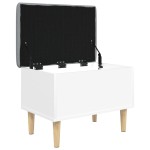 vidaXL Bancă de depozitare, alb, 62x42x46 cm, lemn prelucrat vidaXL Bancă de depozitare, alb, 62x42x46 cm, lemn prelucrat