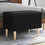 vidaXL Bancă de depozitare, negru, 62x42x46 cm, lemn prelucrat vidaXL Bancă de depozitare, negru, 62x42x46 cm, lemn prelucrat