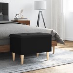 vidaXL Bancă de depozitare, negru, 62x42x46 cm, lemn prelucrat vidaXL Bancă de depozitare, negru, 62x42x46 cm, lemn prelucrat