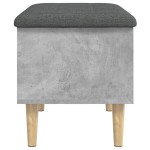 vidaXL Bancă de depozitare, gri beton, 62x42x46 cm, lemn prelucrat vidaXL Bancă de depozitare, gri beton, 62x42x46 cm, lemn prelucrat