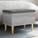 vidaXL Bancă de depozitare, gri sonoma, 62x42x46 cm, lemn prelucrat vidaXL Bancă de depozitare, gri sonoma, 62x42x46 cm, lemn prelucrat