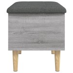 vidaXL Bancă de depozitare, gri sonoma, 62x42x46 cm, lemn prelucrat vidaXL Bancă de depozitare, gri sonoma, 62x42x46 cm, lemn prelucrat