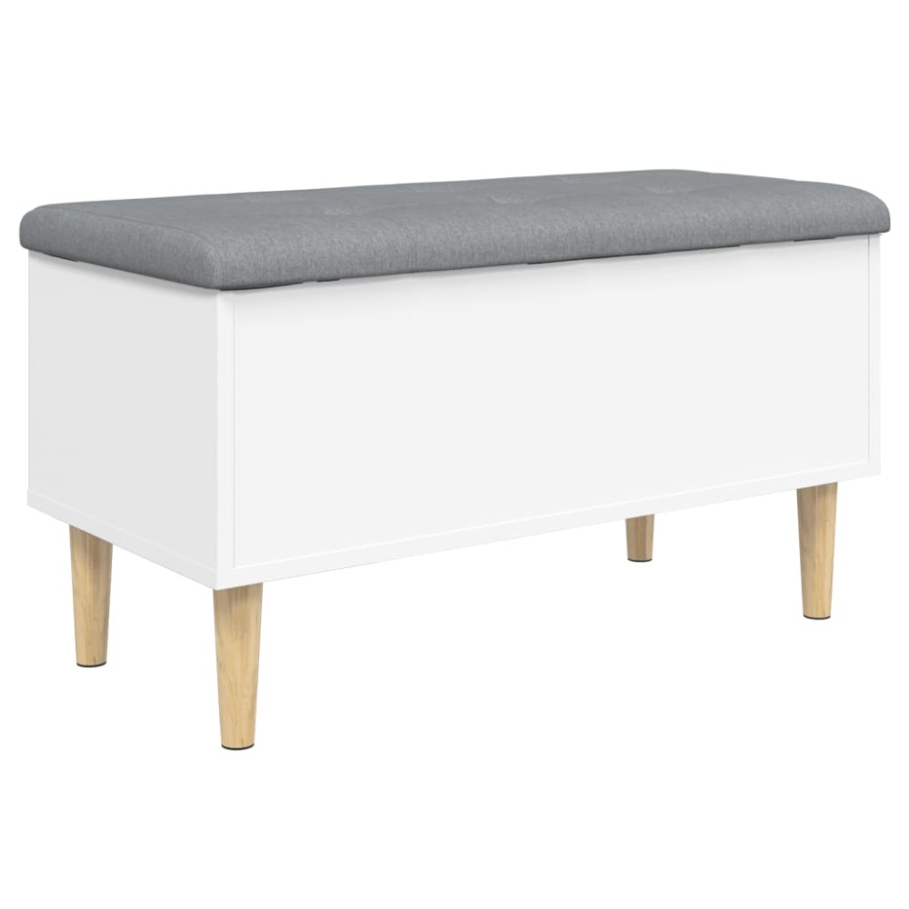 vidaXL Bancă de depozitare, alb, 82x42x46 cm, lemn prelucrat