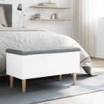 vidaXL Bancă de depozitare, alb, 82x42x46 cm, lemn prelucrat vidaXL Bancă de depozitare, alb, 82x42x46 cm, lemn prelucrat