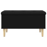 vidaXL Bancă de depozitare, negru, 82x42x46 cm, lemn prelucrat vidaXL Bancă de depozitare, negru, 82x42x46 cm, lemn prelucrat