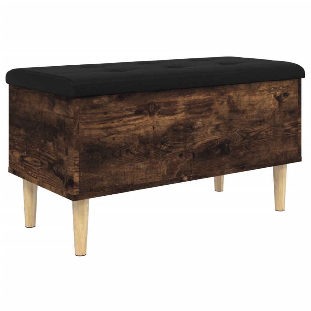 vidaXL Bancă de depozitare, stejar fumuriu, 82x42x46 cm lemn prelucrat