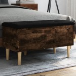 vidaXL Bancă de depozitare, stejar fumuriu, 82x42x46 cm lemn prelucrat vidaXL Bancă de depozitare, stejar fumuriu, 82x42x46 cm lemn prelucrat